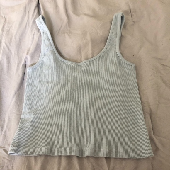 Light Blue Brandy Melville Cropped Tank Top - Picture 3 of 3